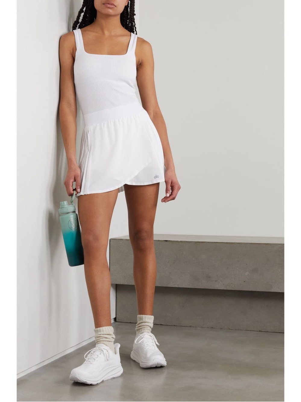 ALO Aces Wrap-Effect Pleated Stretch Tennis Skirt
